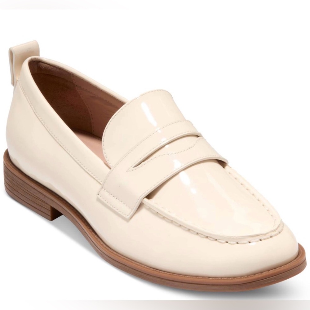 Cole Haan Stassi Women's Patent Penny Loafer in Ivory